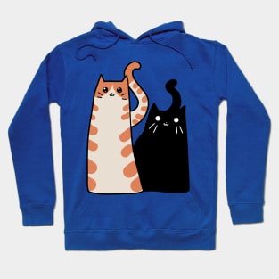 Tabby Cat and Black Cat Hoodie